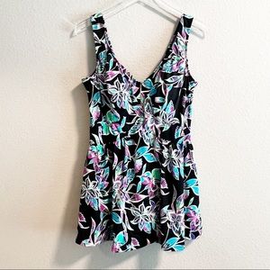 Azul plus size swim dress floral print